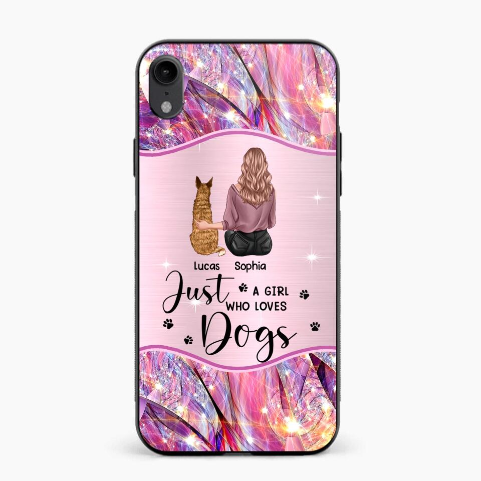 Personalized Just A Girl Who Loves Dogs Sparkling Phone Case Printed 22SEP-HY09