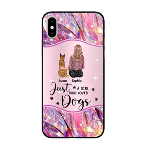 Personalized Just A Girl Who Loves Dogs Sparkling Phone Case Printed 22SEP-HY09