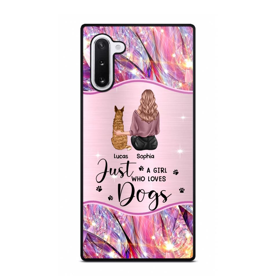 Personalized Just A Girl Who Loves Dogs Sparkling Phone Case Printed 22SEP-HY09