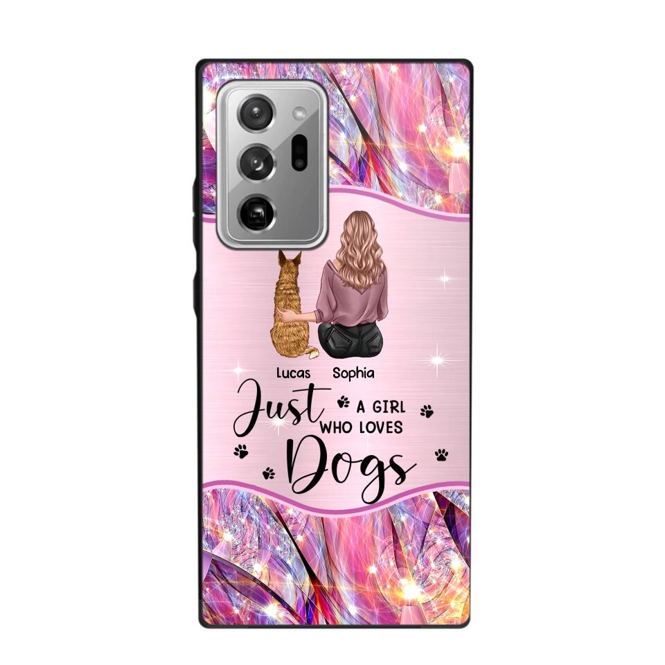 Personalized Just A Girl Who Loves Dogs Sparkling Phone Case Printed 22SEP-HY09