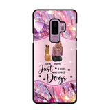 Personalized Just A Girl Who Loves Dogs Sparkling Phone Case Printed 22SEP-HY09