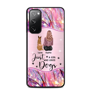 Personalized Just A Girl Who Loves Dogs Sparkling Phone Case Printed 22SEP-HY09