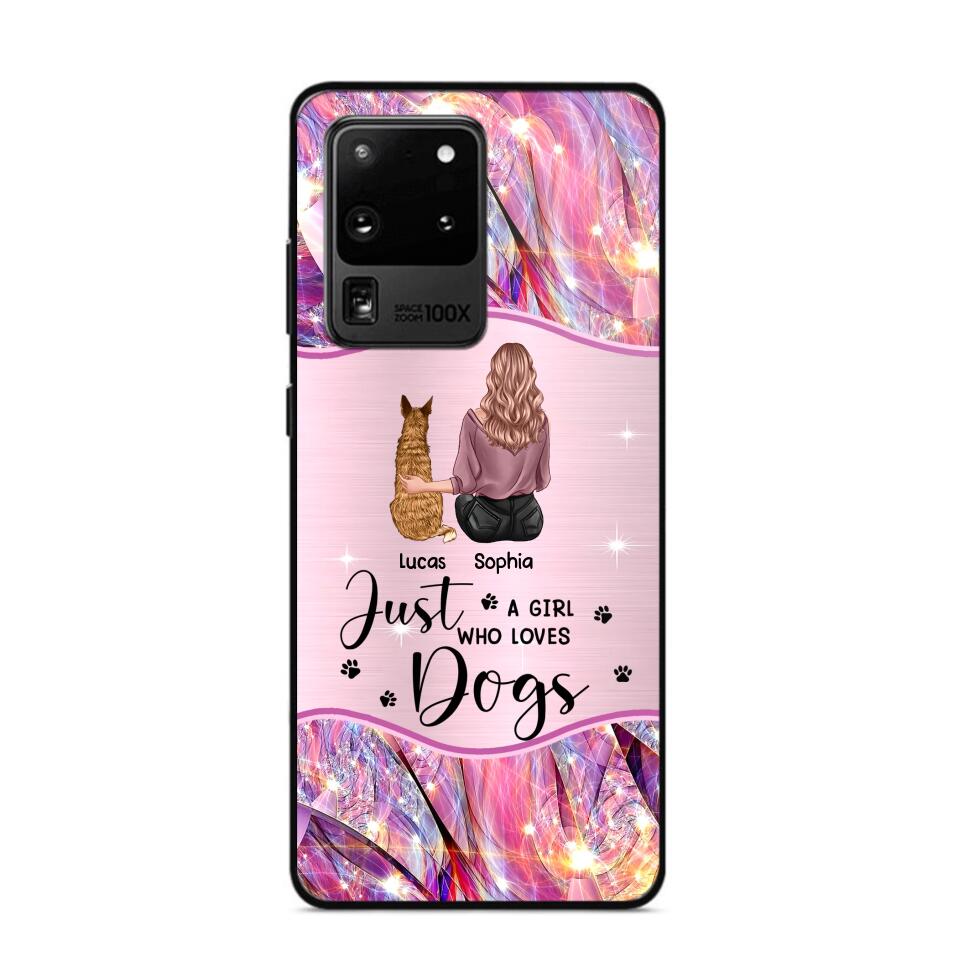 Personalized Just A Girl Who Loves Dogs Sparkling Phone Case Printed 22SEP-HY09