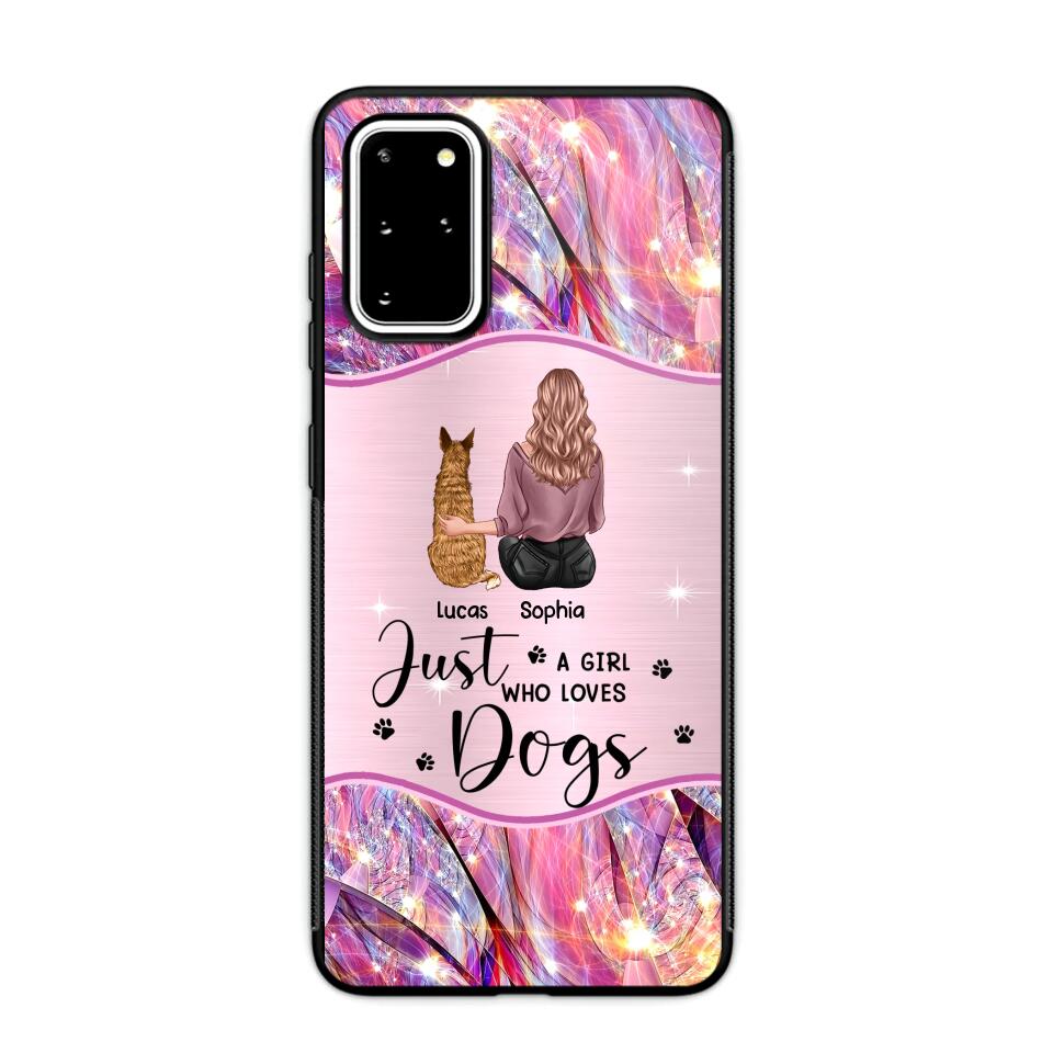 Personalized Just A Girl Who Loves Dogs Sparkling Phone Case Printed 22SEP-HY09