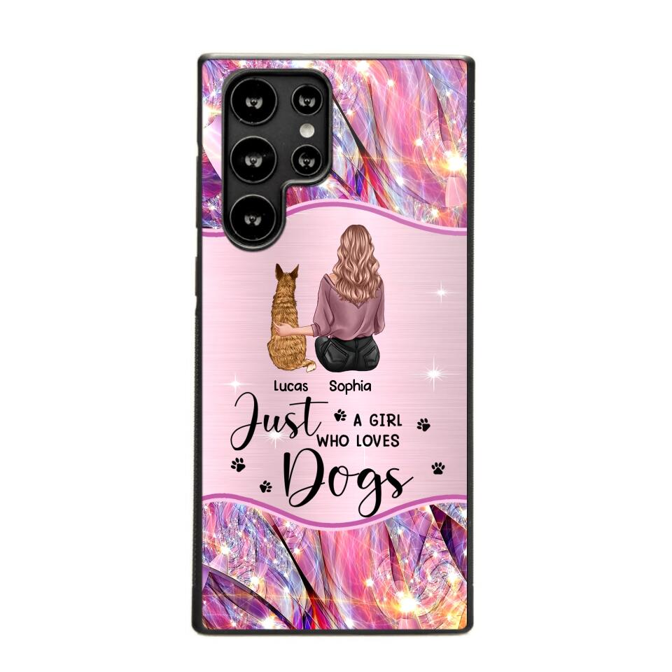 Personalized Just A Girl Who Loves Dogs Sparkling Phone Case Printed 22SEP-HY09