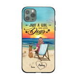 Personalized Back View A Girl Sitting Beach Landscape Who Loves Dogs Phone Case Printed 22SEP-DT09