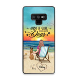 Personalized Back View A Girl Sitting Beach Landscape Who Loves Dogs Phone Case Printed 22SEP-DT09