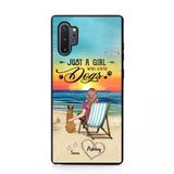 Personalized Back View A Girl Sitting Beach Landscape Who Loves Dogs Phone Case Printed 22SEP-DT09