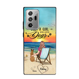 Personalized Back View A Girl Sitting Beach Landscape Who Loves Dogs Phone Case Printed 22SEP-DT09