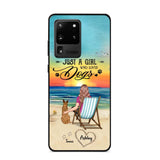 Personalized Back View A Girl Sitting Beach Landscape Who Loves Dogs Phone Case Printed 22SEP-DT09