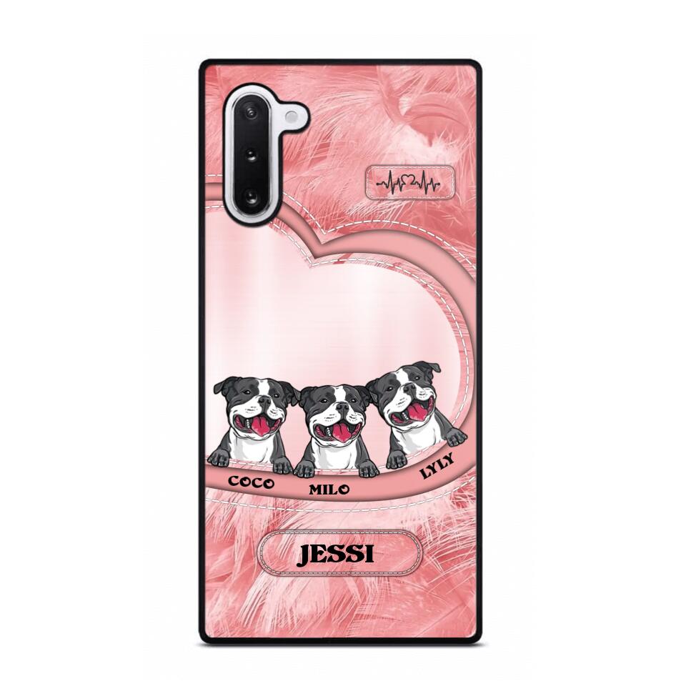 Personalized Dog Heart Feather Phone Case Printed NQDT0909