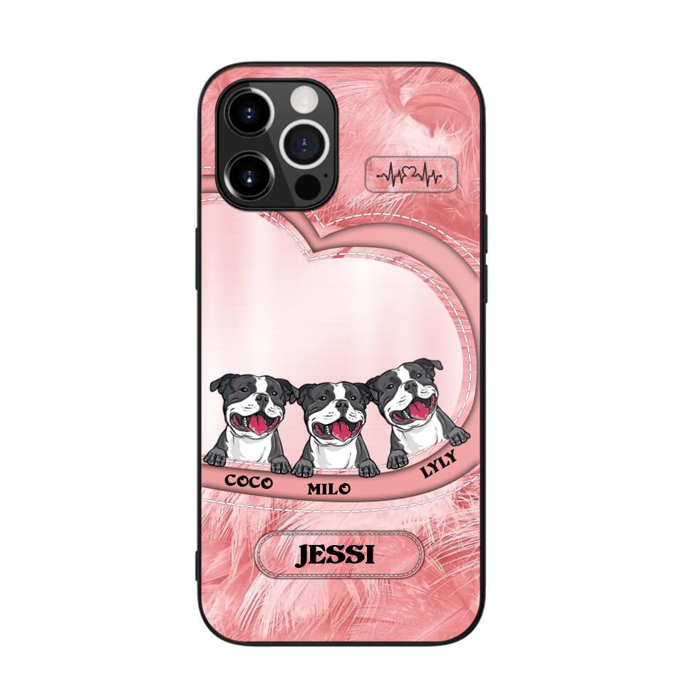 Personalized Dog Heart Feather Phone Case Printed NQDT0909