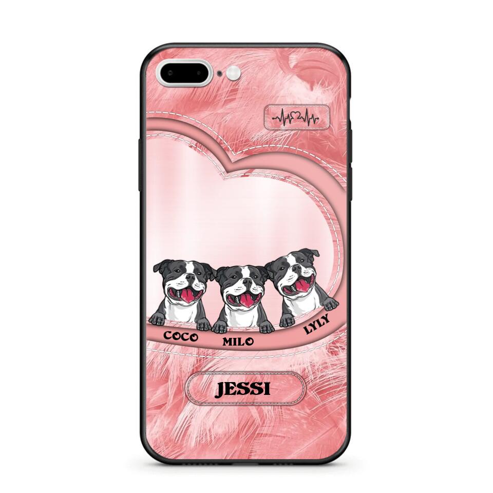 Personalized Dog Heart Feather Phone Case Printed NQDT0909