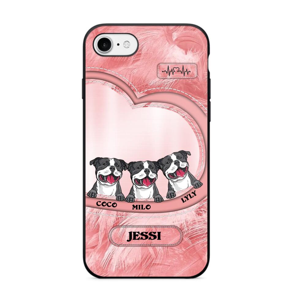 Personalized Dog Heart Feather Phone Case Printed NQDT0909