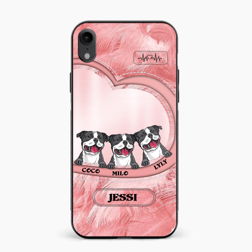 Personalized Dog Heart Feather Phone Case Printed NQDT0909