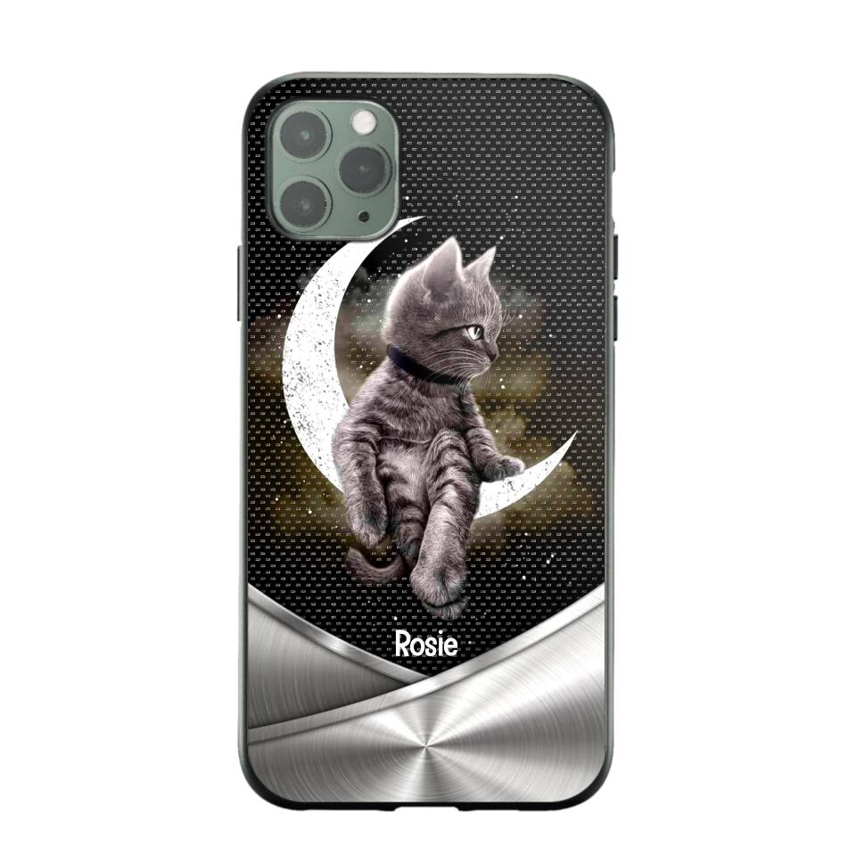 Personalized Little Cat Sit On The Moon Phone Case Printed NQVQ0909