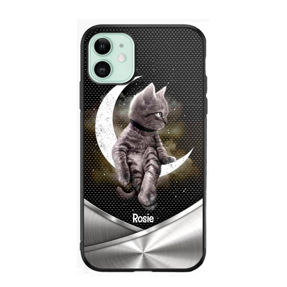 Personalized Little Cat Sit On The Moon Phone Case Printed NQVQ0909