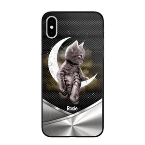 Personalized Little Cat Sit On The Moon Phone Case Printed NQVQ0909