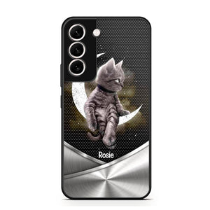 Personalized Little Cat Sit On The Moon Phone Case Printed NQVQ0909