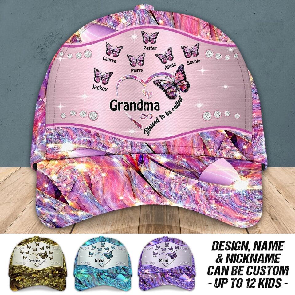 Personalized Grandma Kid Heart Colorful Sparkling 3D Cap Printed 22SEP-HQ09