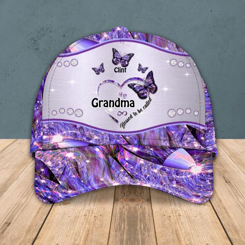 Personalized Grandma Kid Heart Colorful Sparkling 3D Cap Printed 22SEP-HQ09