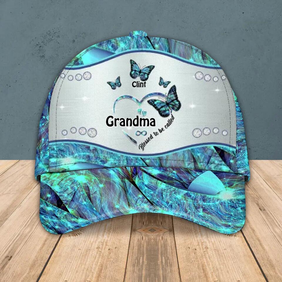 Personalized Grandma Kid Heart Colorful Sparkling 3D Cap Printed 22SEP-HQ09