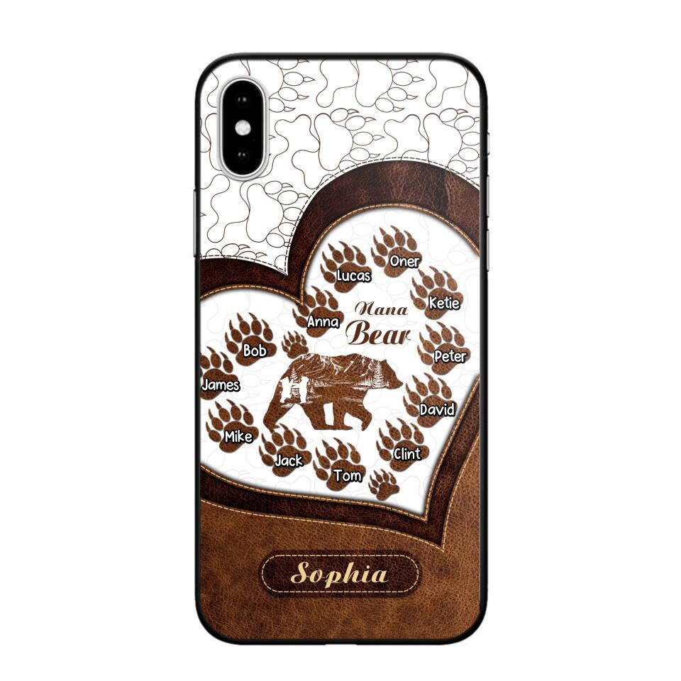 Personalized Grandma Nickname Bear Kid Name Phonecase 3D Printed QTDT1009