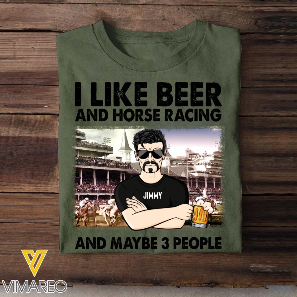 Personalized I Like Beer And Horse Racing And May 3 People Tshirt Printed 22SEP-MA10