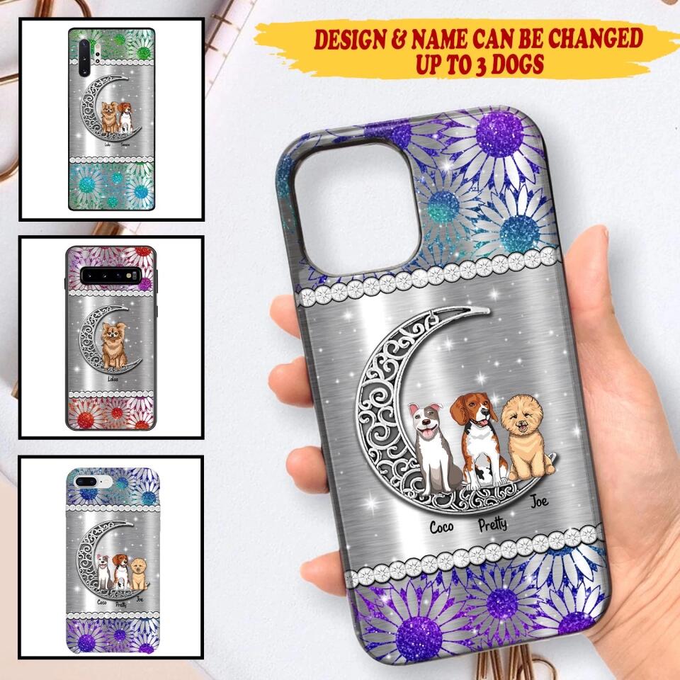 Personalized Dog Lover Sparkling Color Phone Case Printed 22SEP-MA10