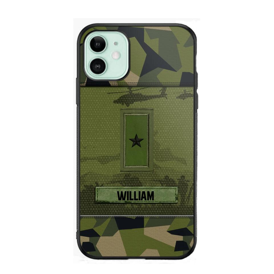 Personalized Swedish Veterans/Soldier Camo Phone Case Printed 22SEP-DT12