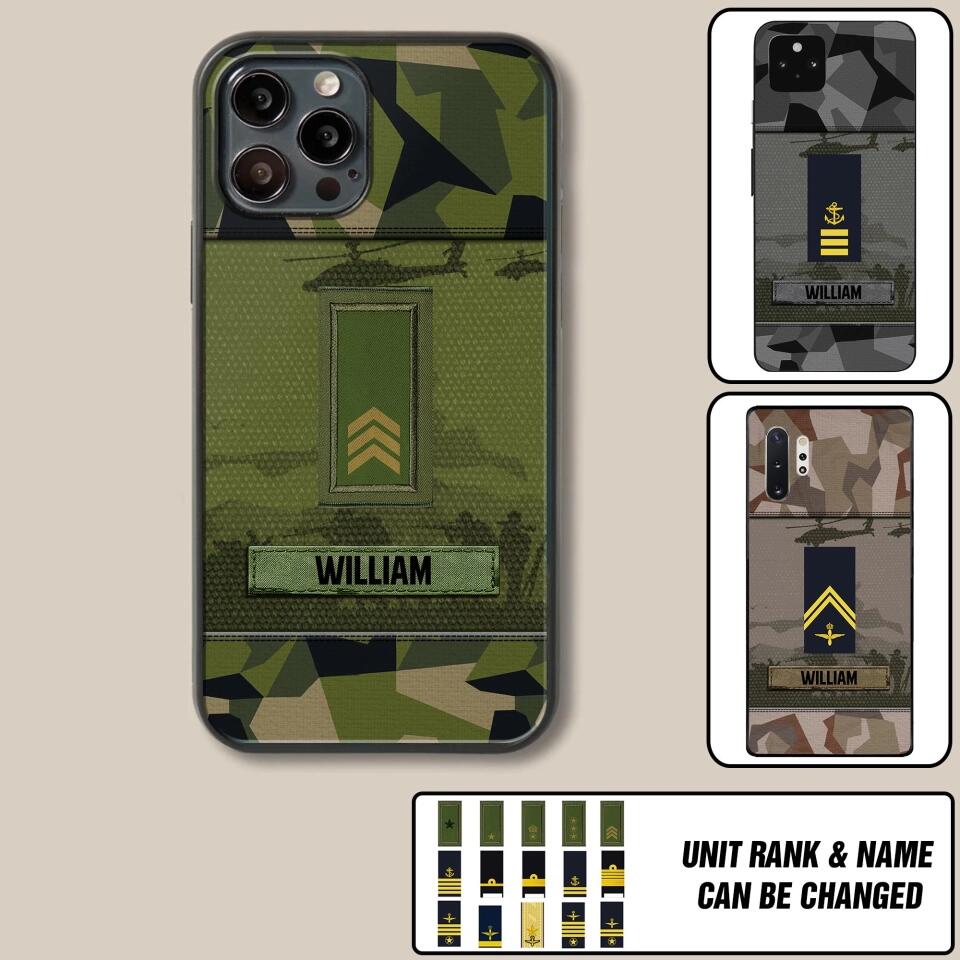 Personalized Swedish Veterans/Soldier Camo Phone Case Printed 22SEP-DT12