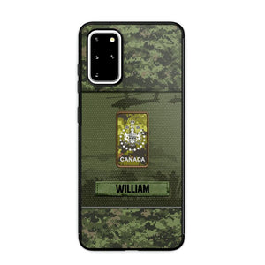 Personalized Canadian Veterans/Soldier Camo Phone Case Printed 22SEP-DT12