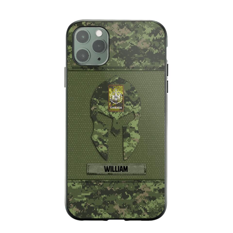 Personalized Canadian Veterans/Soldier Spartan Camo Phone Case Printed 22SEP-HY12