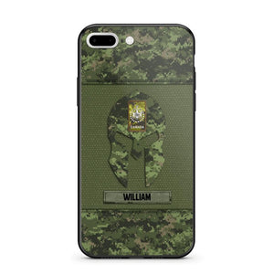 Personalized Canadian Veterans/Soldier Spartan Camo Phone Case Printed 22SEP-HY12