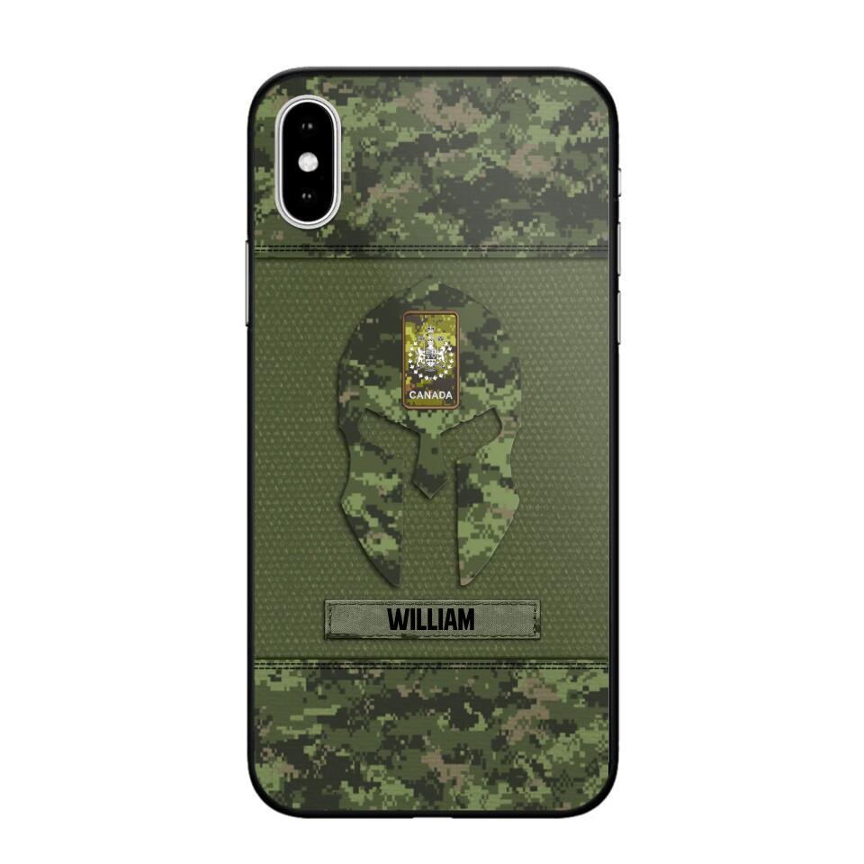 Personalized Canadian Veterans/Soldier Spartan Camo Phone Case Printed 22SEP-HY12