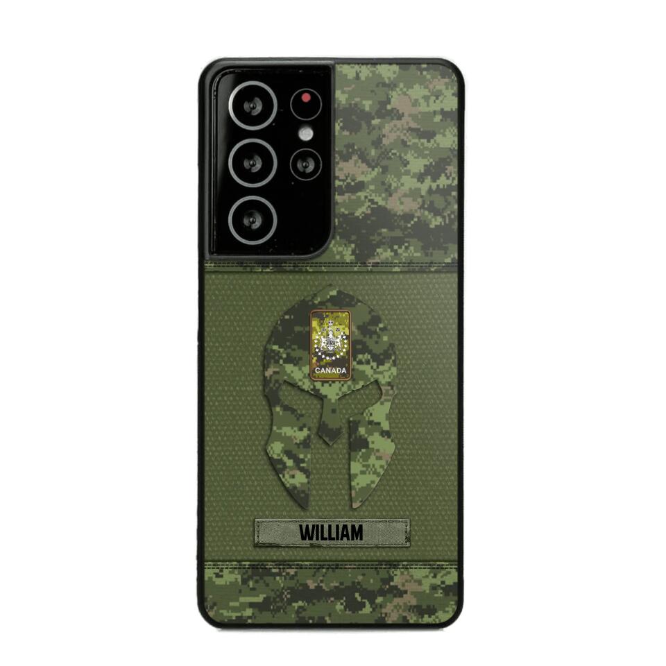 Personalized Canadian Veterans/Soldier Spartan Camo Phone Case Printed 22SEP-HY12