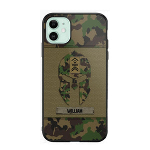 Personalized Swiss Veterans/Soldier Spartan Camo Phone Case Printed 22SEP-HY12