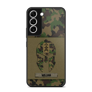 Personalized Swiss Veterans/Soldier Spartan Camo Phone Case Printed 22SEP-HY12