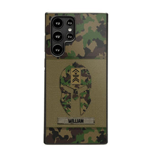 Personalized Swiss Veterans/Soldier Spartan Camo Phone Case Printed 22SEP-HY12