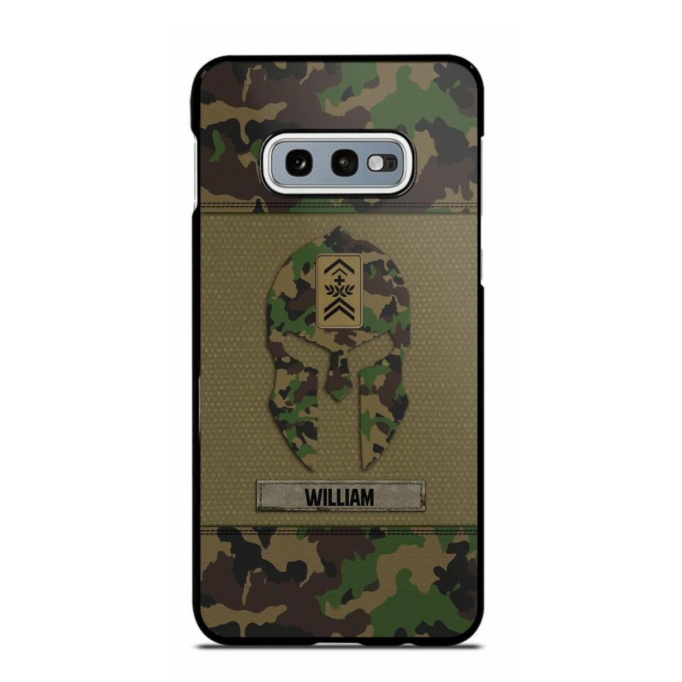 Personalized Swiss Veterans/Soldier Spartan Camo Phone Case Printed 22SEP-HY12