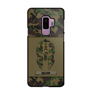 Personalized Swiss Veterans/Soldier Spartan Camo Phone Case Printed 22SEP-HY12