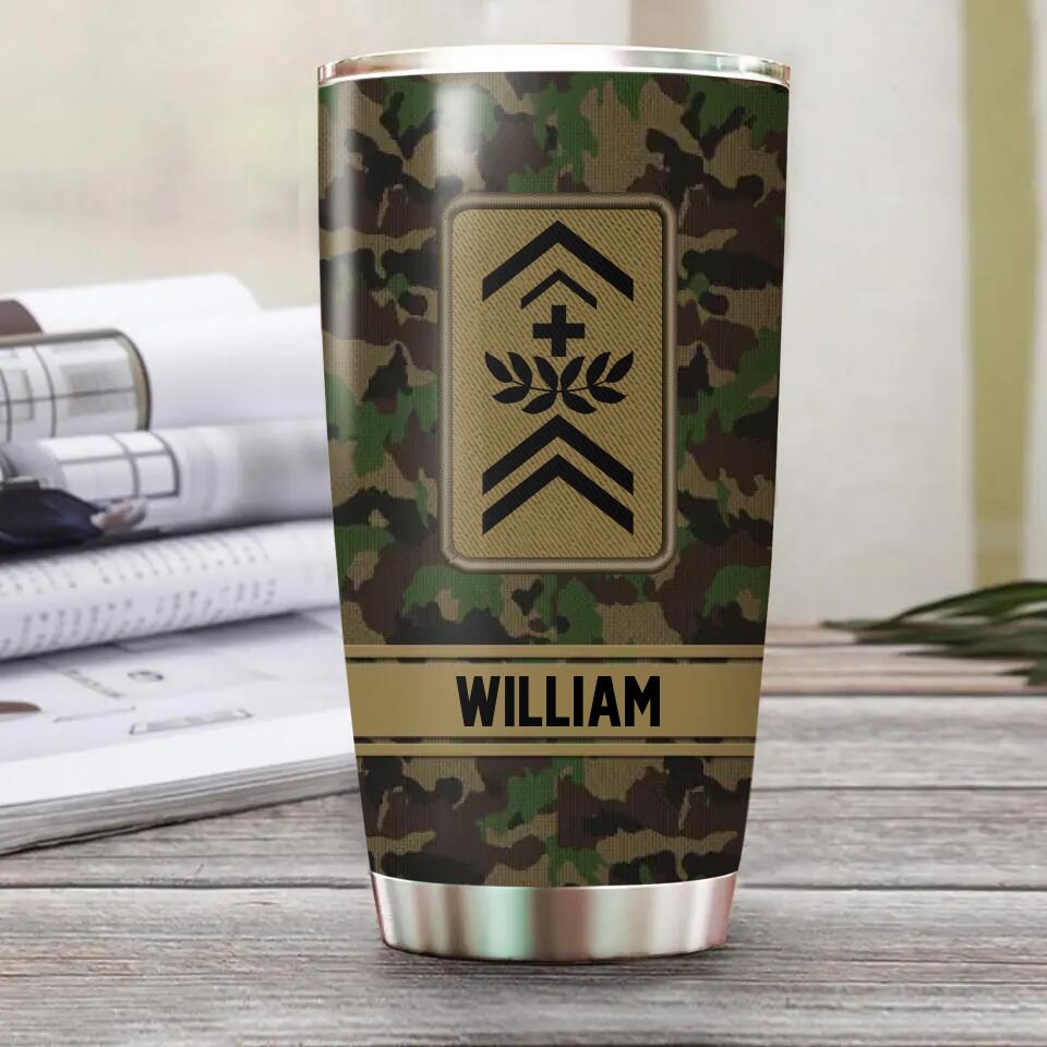 Personalized Swiss Veteran/Soldier Tumbler Printed 22SEP-HQ13