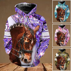 Personalized Horse Lover Colorful Sparkling Great Hoodie 3D Printed 22SEP-HQ15