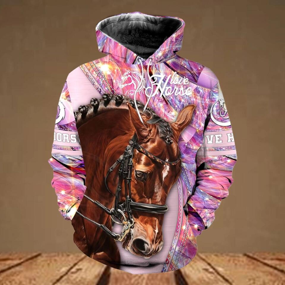 Personalized Horse Lover Colorful Sparkling Great Hoodie 3D Printed 22SEP-HQ15