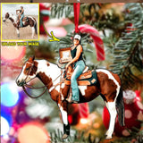 Personalized Image Girl Love Horse Ornament Printed 22SEP-DT16