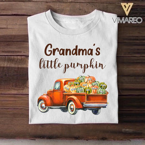 Personalized Grandma's Little Pumpkin Kid Name Tshirt Printed QTVQ1609