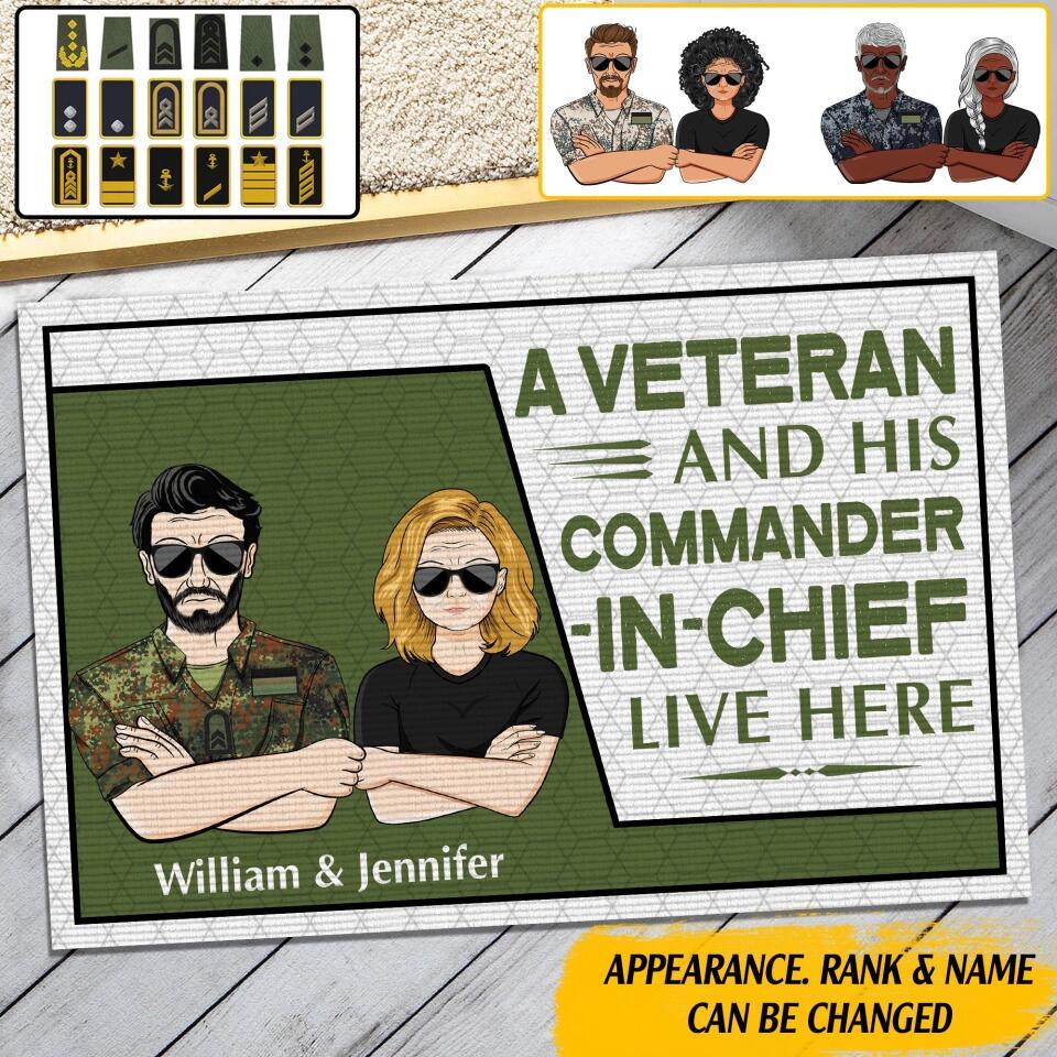 Personalized A German Veterans And His Commander In Chief Live Here Doormat 22SEP-HY19