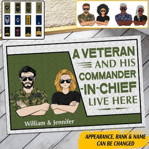 Personalized A Norwegian Veterans And His Commander In Chief Live Here Doormat 22SEP-HY19