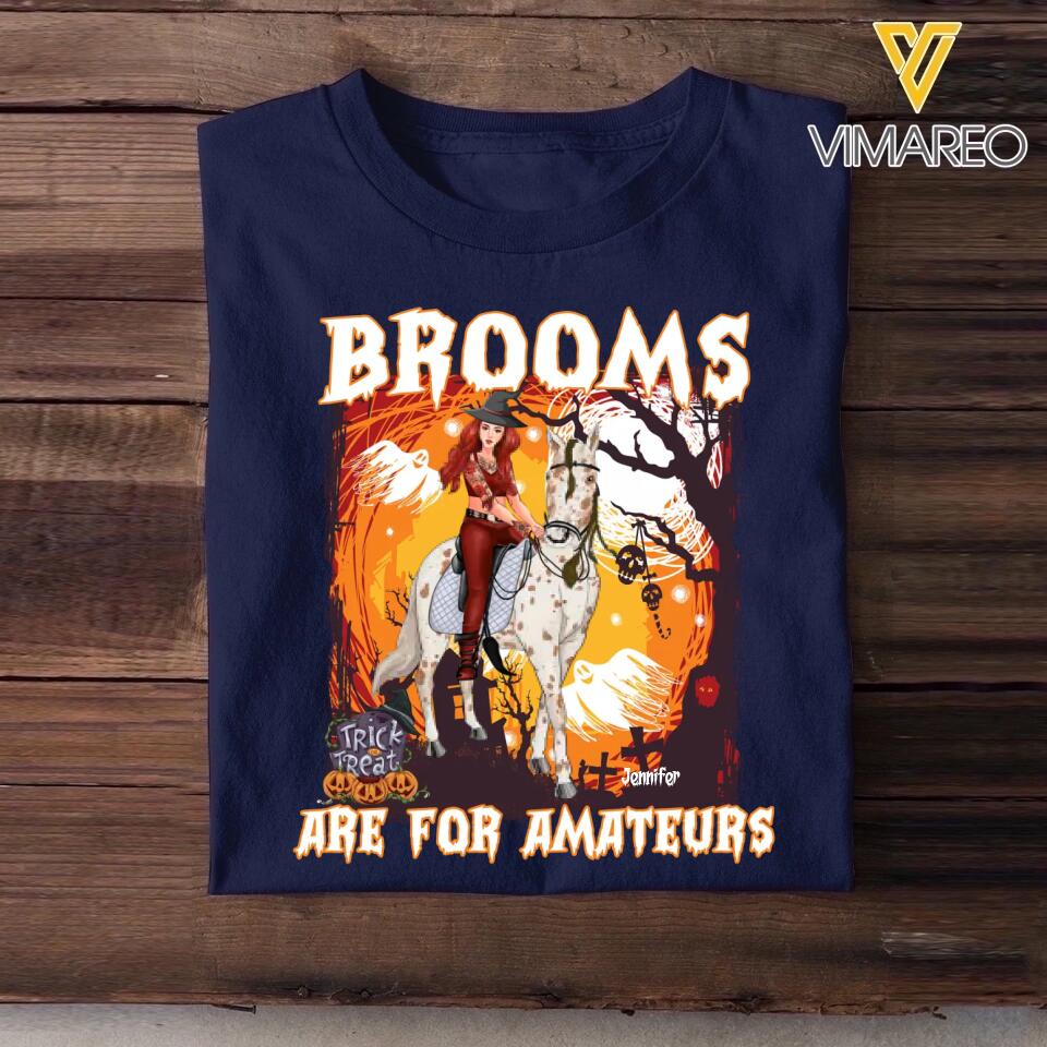 Personalized Brooms Are For Amateurs Horse Riding Tshirt Printed QTDT2109