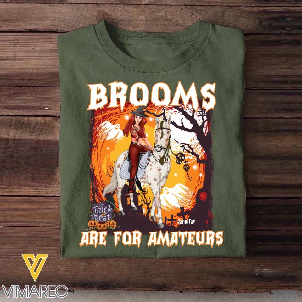 Personalized Brooms Are For Amateurs Horse Riding Tshirt Printed QTDT2109